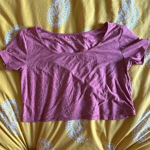 Pink heather outdoor voices crop top